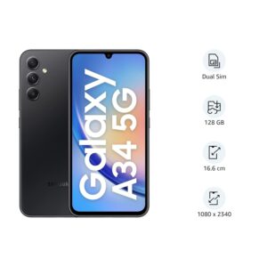 Refurbished Samsung Galaxy A34 5G (Awesome Graphite, 8GB, 128GB Storage) | 48 MP No Shake Cam (OIS) | IP67 | Gorilla Glass 5 | Voice Focus |